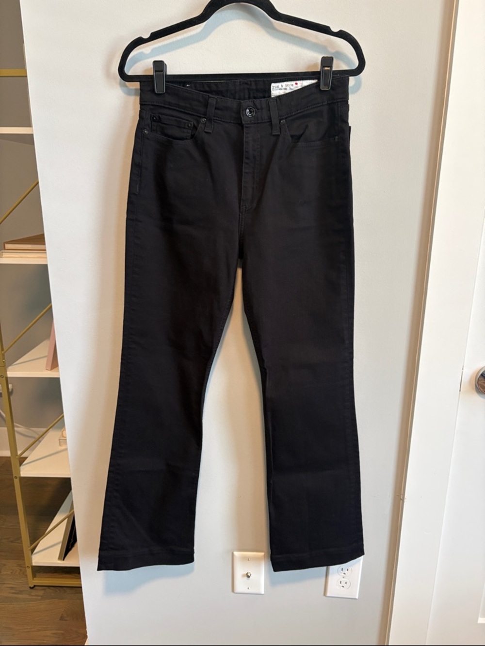 rag & bone Nina high rise bootcut jeans in black